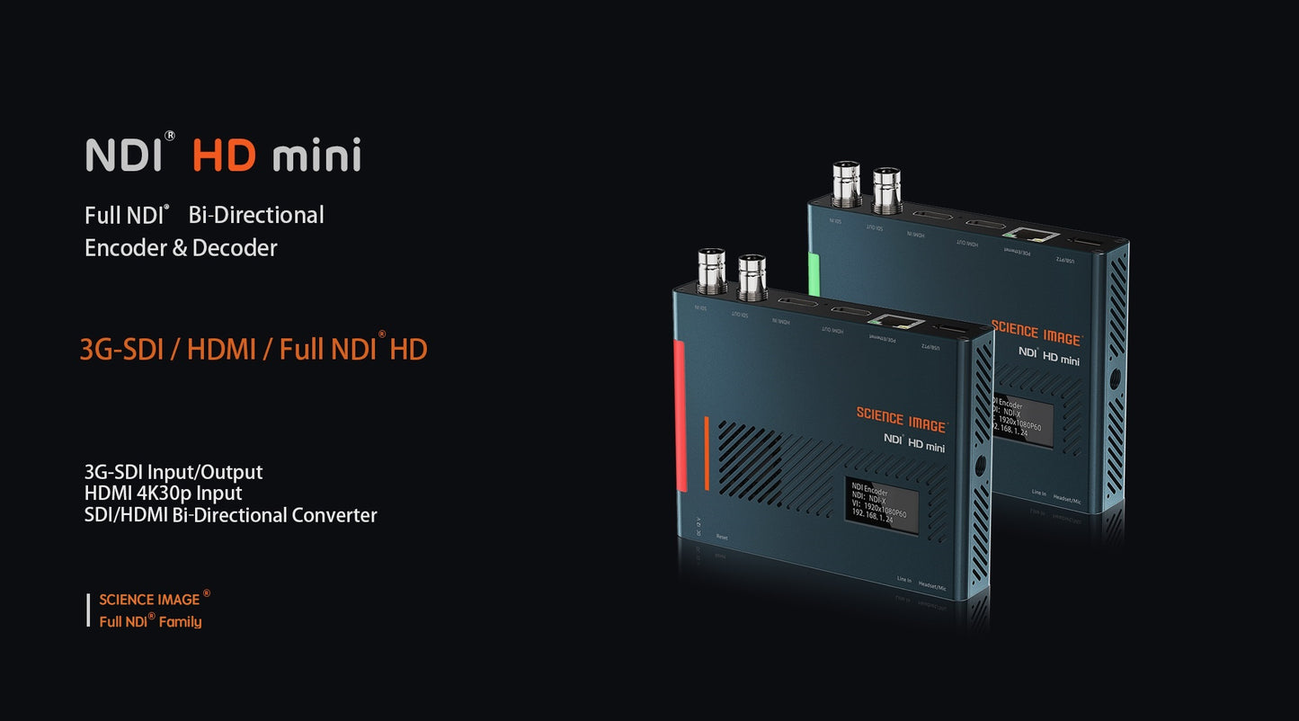 NDI HD MINI. Bidirectional 3G-SDI/HDMI Encoder/Decoder