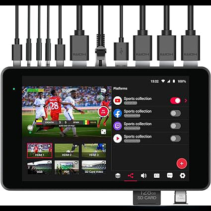 YOLOLIV YoloBox Pro, An All-in-One, Portable, Multi-Camera Live Broadcast Studio Recorder Encoder, Switch